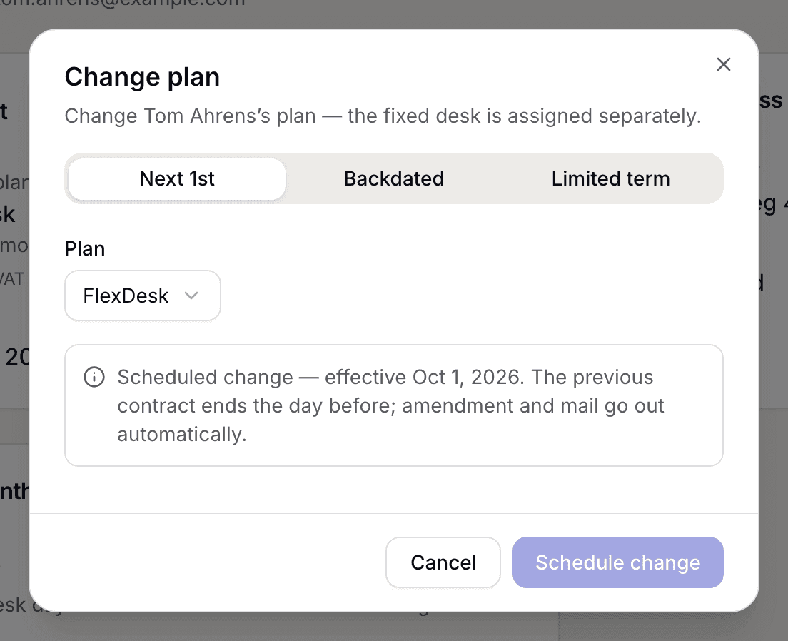 Timing picker with the three options