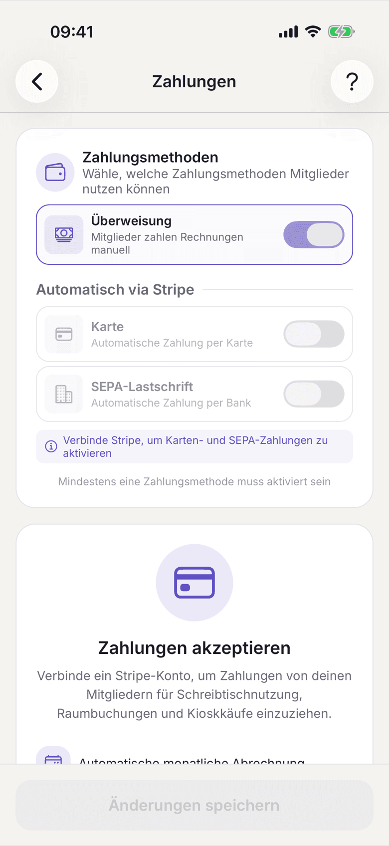 Zahlungsmethoden mit Überweisung, Karte und SEPA-Lastschrift