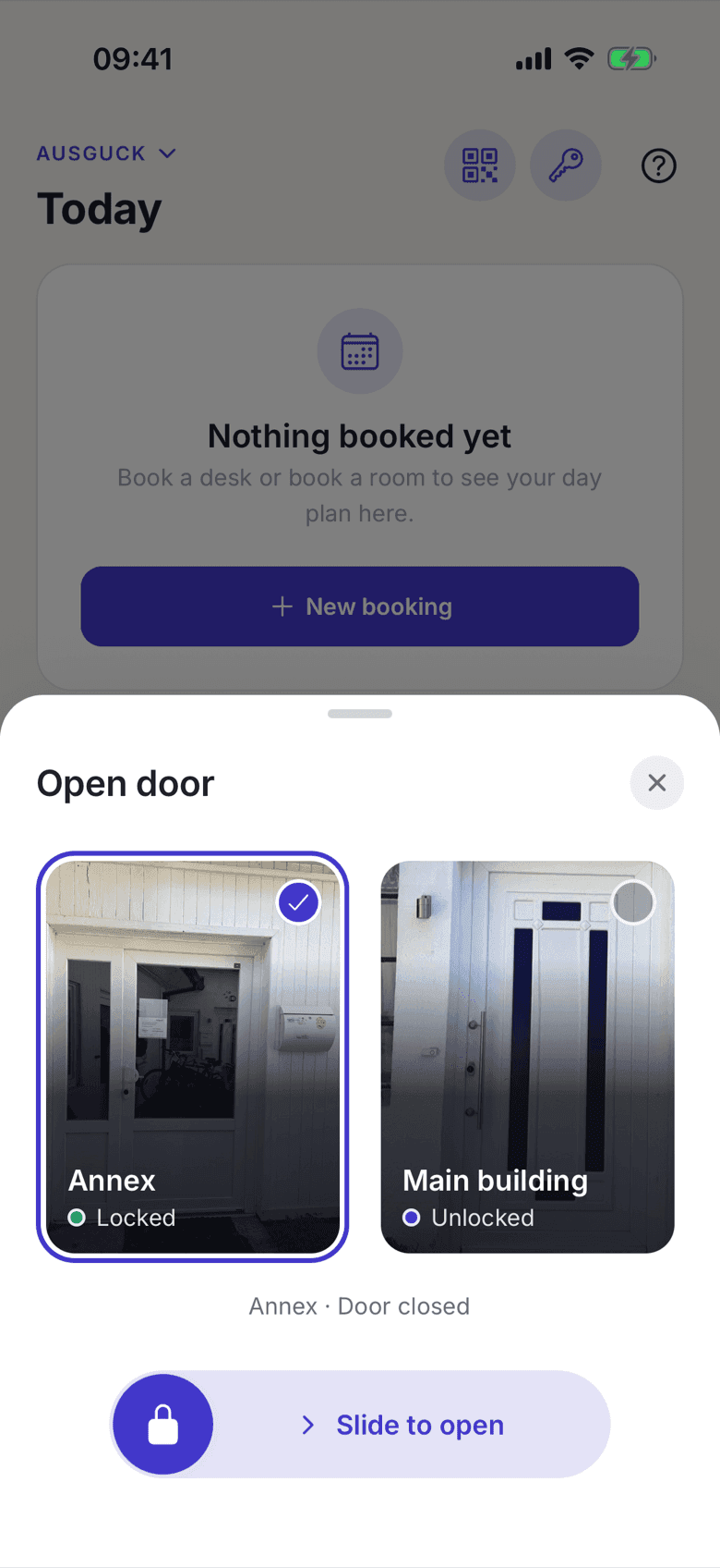 Door picker with the lock state on each tile