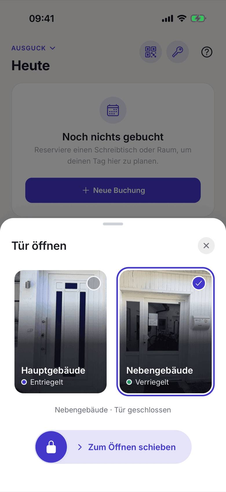 Türwähler mit dem Schlosszustand auf jeder Kachel