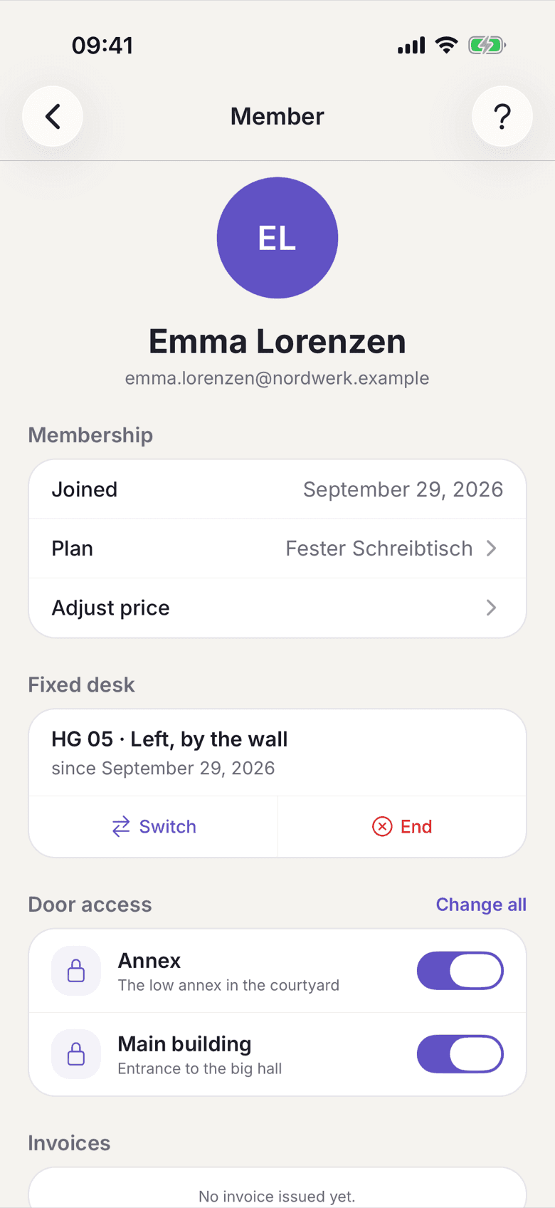 Member record with the Adjust price entry point