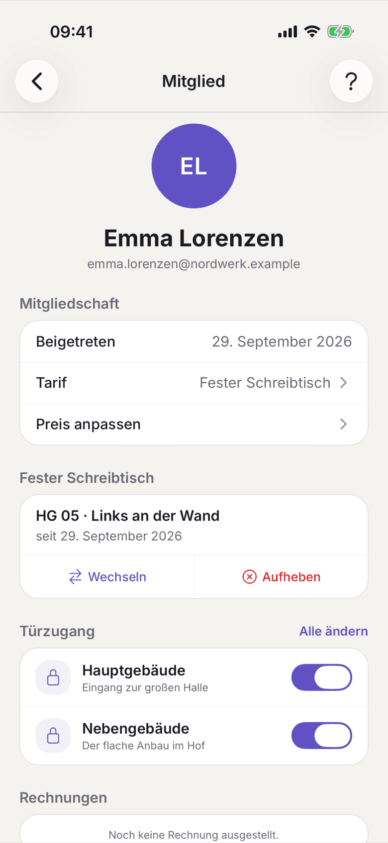 Mitgliedsakte mit dem Einstieg Preis anpassen
