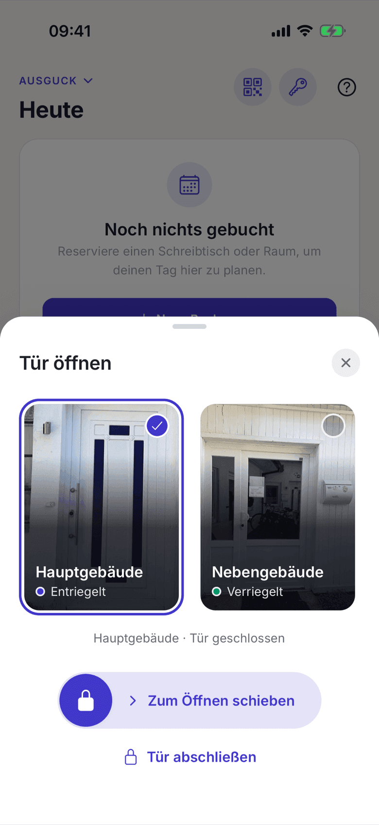 Türwähler mit dem Schieber zum Öffnen